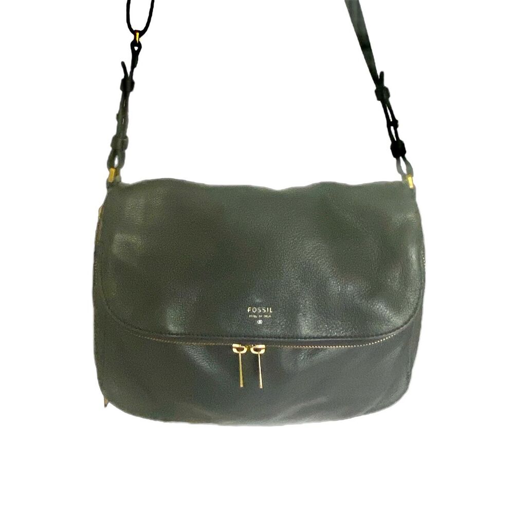 Fossil Black Pebble Leather Crossbody Bag